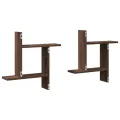 Étagères murales 2pcs chêne marron 50x12x50cm bois d'ingénierie