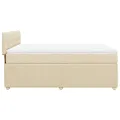 cadre de lit avec matelas Crème 160x200 cm Tissu