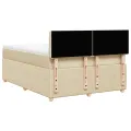 cadre de lit avec matelas Crème 160x200 cm Tissu
