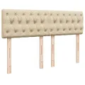 cadre de lit avec matelas Crème 160x200 cm Tissu