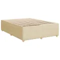 cadre de lit avec matelas Crème 160x200 cm Tissu