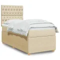 cadre de lit avec matelas Crème 80x200 cm Tissu