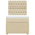 cadre de lit avec matelas Crème 80x200 cm Tissu