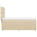 cadre de lit avec matelas Crème 80x200 cm Tissu