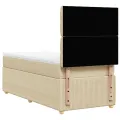 cadre de lit avec matelas Crème 80x200 cm Tissu