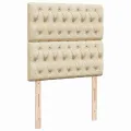 cadre de lit avec matelas Crème 80x200 cm Tissu
