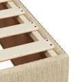 cadre de lit avec matelas Crème 80x200 cm Tissu