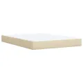 cadre de lit avec matelas Crème 160x200 cm Tissu