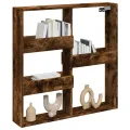 Armoire murale chêne fumé 80x15x80 cm bois d'ingénierie