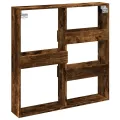 Armoire murale chêne fumé 80x15x80 cm bois d'ingénierie