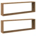 Étagères cube murales 2 pcs chêne artisanal bois ingénierie