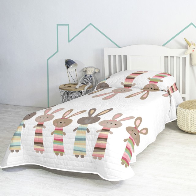 Bedspread (quilt) HappyFriday Moshi Moshi Multicolour 200 x 260 cm Rab