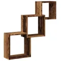 Étagère murale en forme de cube vieux bois bois d'ingénierie