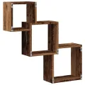 Étagère murale en forme de cube vieux bois bois d'ingénierie
