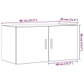Armoire murale chêne artisanal 80x39x40 cm bois d'ingénierie