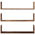 Étagères murales 3 pcs vieux bois 80x18x18 cm bois d'ingénierie