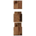 Étagères murales 3 pcs vieux bois 80x18x18 cm bois d'ingénierie