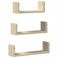 Étagères murales 3 pcs chêne sonoma bois d'ingénierie