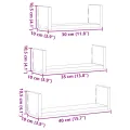 Étagères murales 3 pcs chêne sonoma bois d'ingénierie