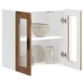 Armoire murale de cuisine avec porte en verre Porto vieux bois