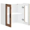 Armoire murale de cuisine avec porte en verre Porto vieux bois