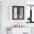 Armoire murale de cuisine avec porte en verre Porto noir