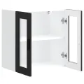 Armoire murale de cuisine avec porte en verre Porto noir