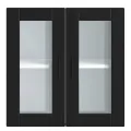 Armoire murale de cuisine avec porte en verre Porto noir