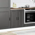 Armoire de cuisine Porto noir bois d'ingénierie