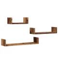 Étagères murales 3 pcs vieux bois bois d'ingénierie