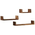 Étagères murales 3 pcs vieux bois bois d'ingénierie
