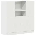 Ensemble d'armoires de cuisine 3 pcs blanc bois d'ingénierie