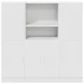 Ensemble d'armoires de cuisine 3 pcs blanc bois d'ingénierie