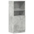 Ensemble d'armoires de cuisine 2 pcs gris béton bois ingénierie