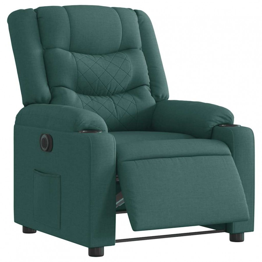 Fauteuil inclinable électrique Vert foncé Tissu