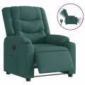 Fauteuil inclinable électrique Vert foncé Tissu
