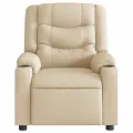Fauteuil inclinable électrique Crème Tissu