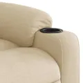 Fauteuil inclinable électrique Crème Tissu