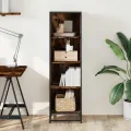 Bibliothèque chêne fumé 40x35x139 cm bois d'ingénierie