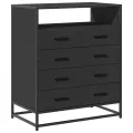 Commode noir 70x41x70 cm bois d'ingénierie
