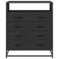 Commode noir 70x41x70 cm bois d'ingénierie
