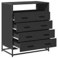 Commode noir 70x41x70 cm bois d'ingénierie