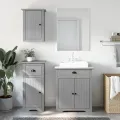Meubles de salle de bain 3 pcs BODO gris bois de pin massif