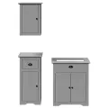 Meubles de salle de bain 3 pcs BODO gris bois de pin massif