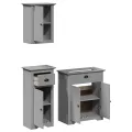 Meubles de salle de bain 3 pcs BODO gris bois de pin massif
