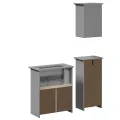 Meubles de salle de bain 3 pcs BODO gris bois de pin massif