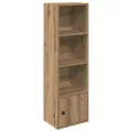 Bibliothèque chêne artisanal 31x24x102 cm bois d'ingénierie