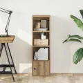 Bibliothèque chêne artisanal 31x24x102 cm bois d'ingénierie