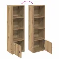 Bibliothèque chêne artisanal 31x24x102 cm bois d'ingénierie