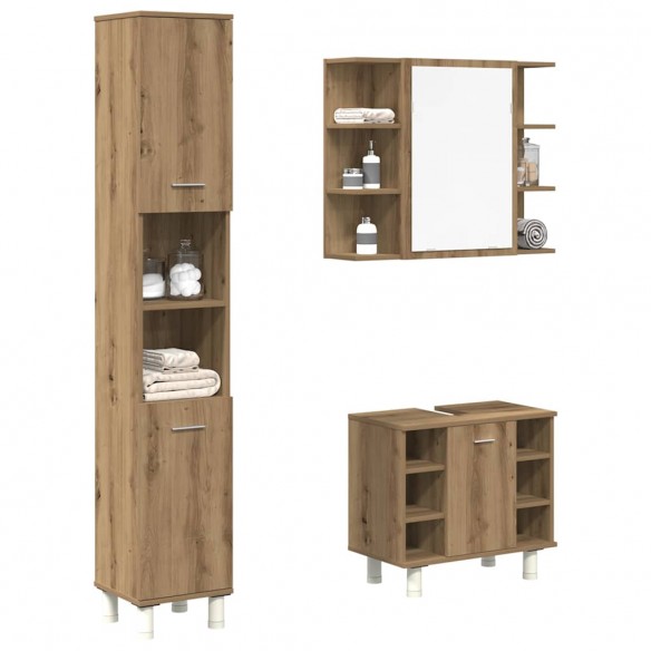 Ensemble de meubles salle de bain 3 pcs bois d'ingénierie